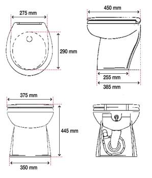 Deluxe Flush 17" Toilette schräge Rückwand